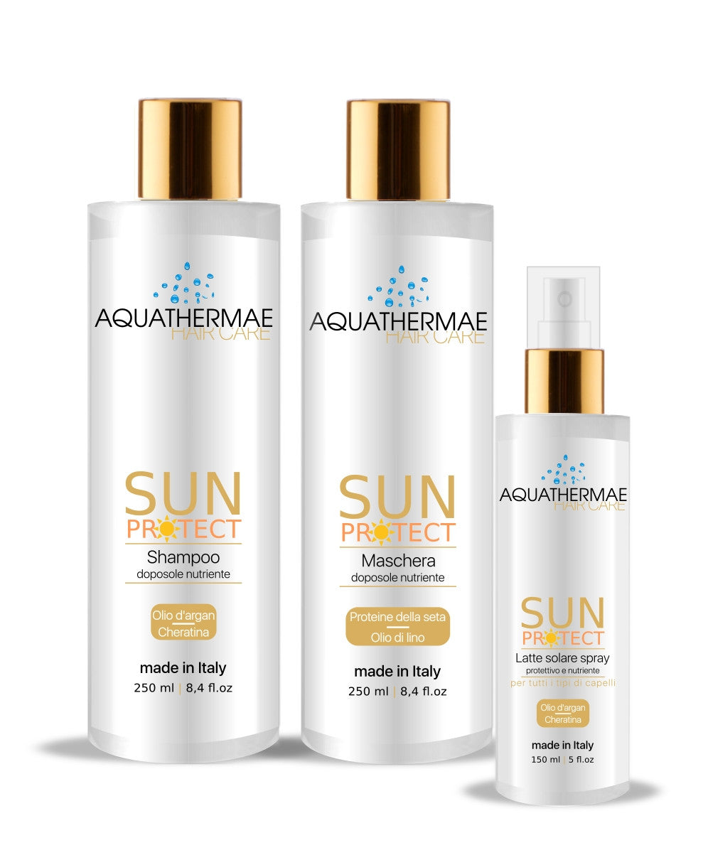 Kit solare protettivo e nutriente, capelli sani e protetti, argan e cheratina-0
